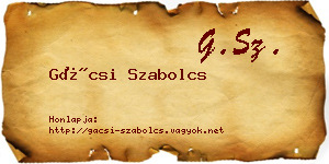 Gácsi Szabolcs névjegykártya